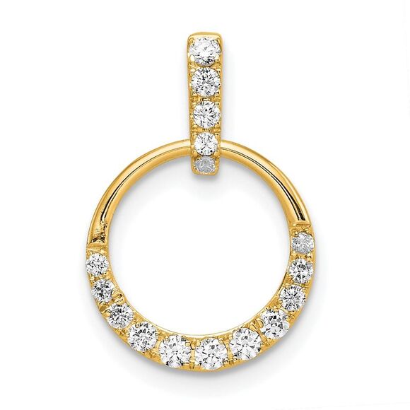 Kazi Luxury Jewelry - Kazi Luxury 14k Yellow Gold Circle Diamond Pendant